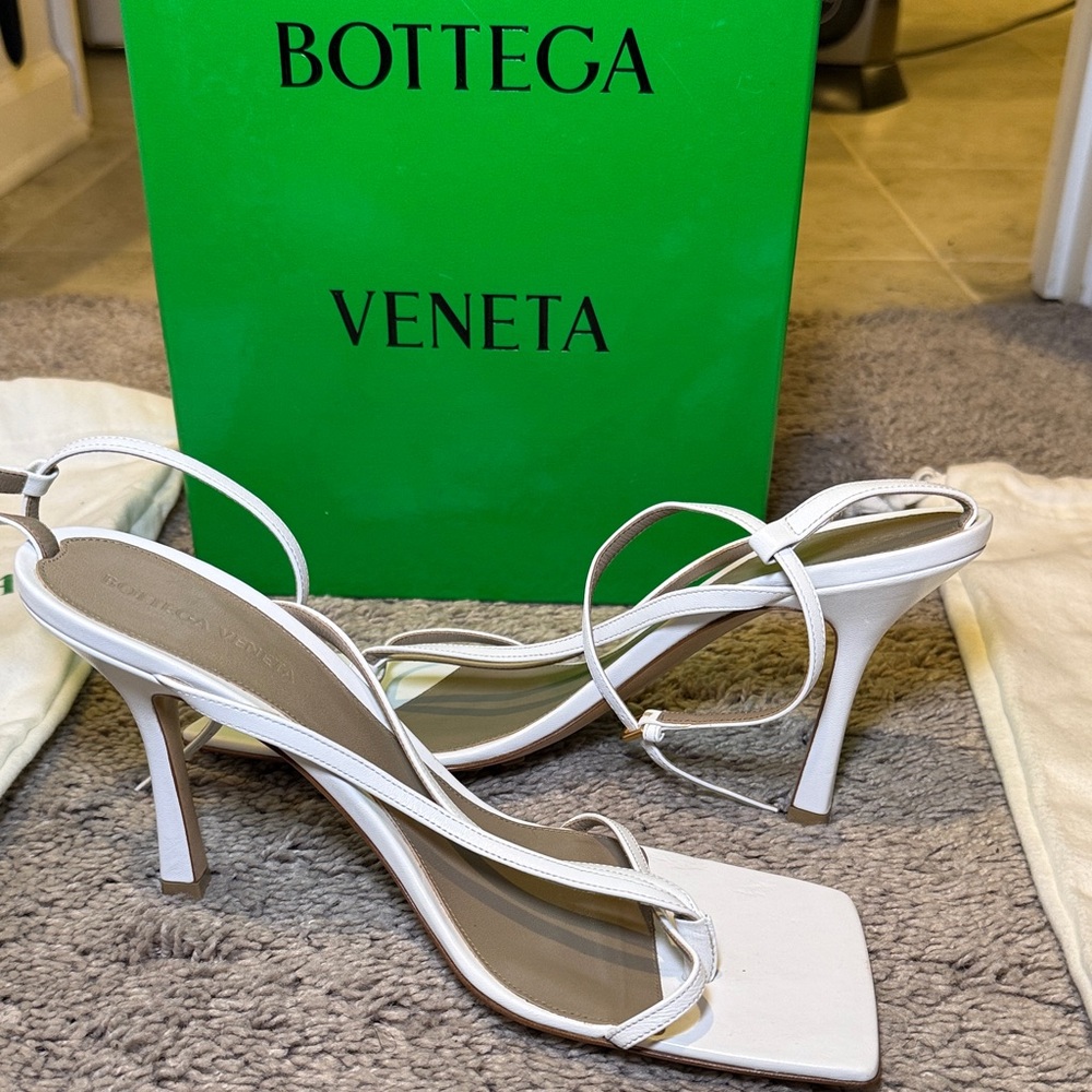 Bottega Veneta White Heeled Sandals